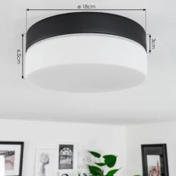 Plafonnier Valpedre Noir, 1 lumière
