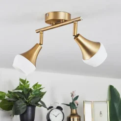 Plafonnier Venizy Vieux laiton, 2 lumières
