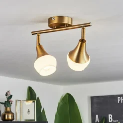 Plafonnier Venizy Vieux laiton, 2 lumières