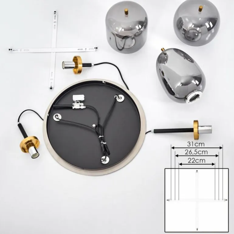 Plafonnier Verbania Laiton, 3 lumières