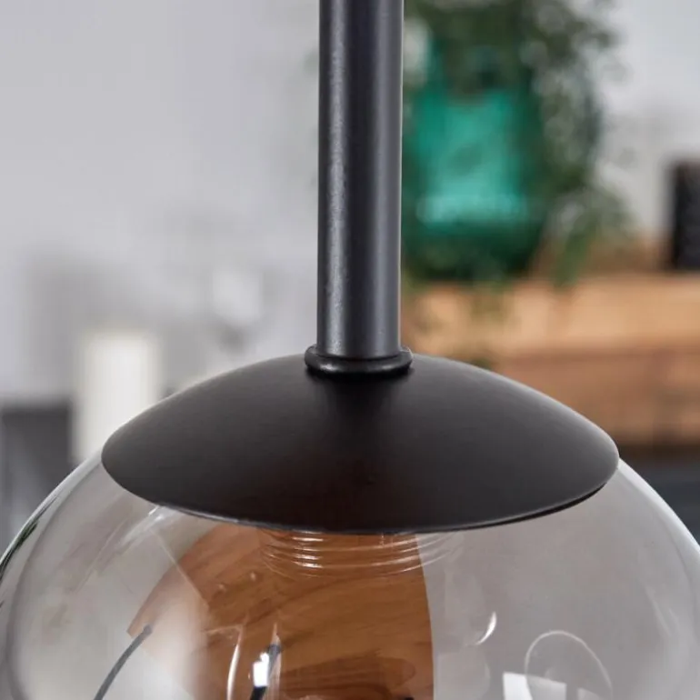 Plafonnier - Verre 10 cm, 12 cm, 15 cm Chehalis Écru, Noir, 5 lumières