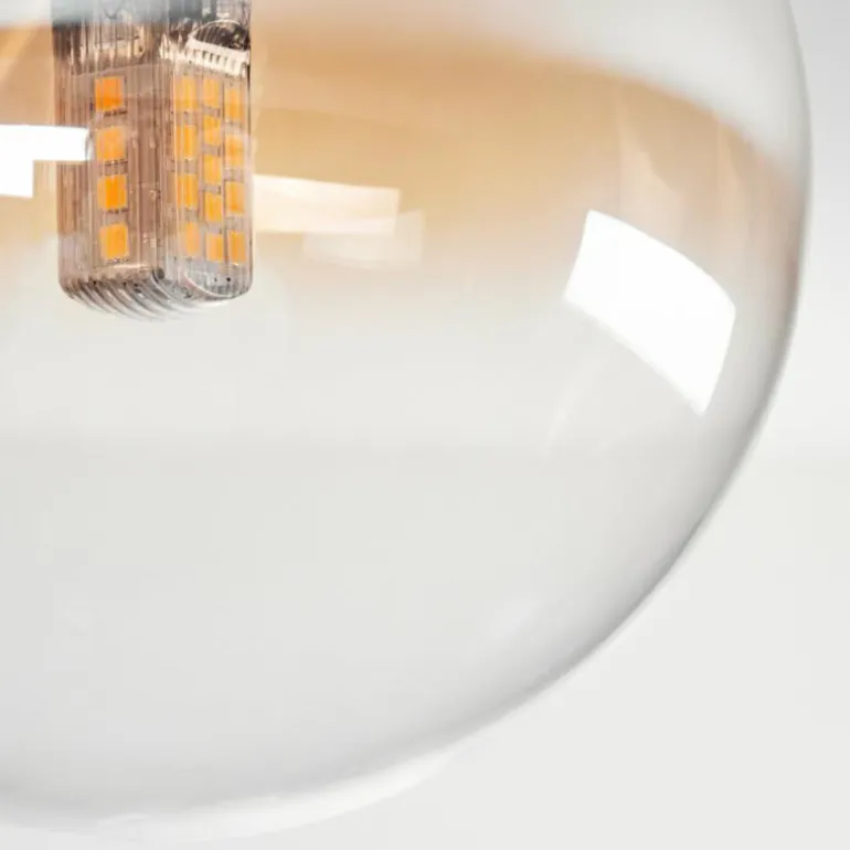 Plafonnier - Verre 10 cm, 12 cm, 15 cm Chehalis Ambre, Clair, 10 lumières