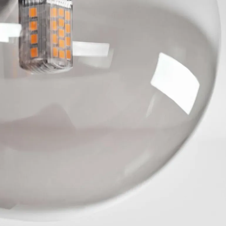 Plafonnier - Verre 10 cm, 12 cm, 15 cm Chehalis Fumé, 10 lumières