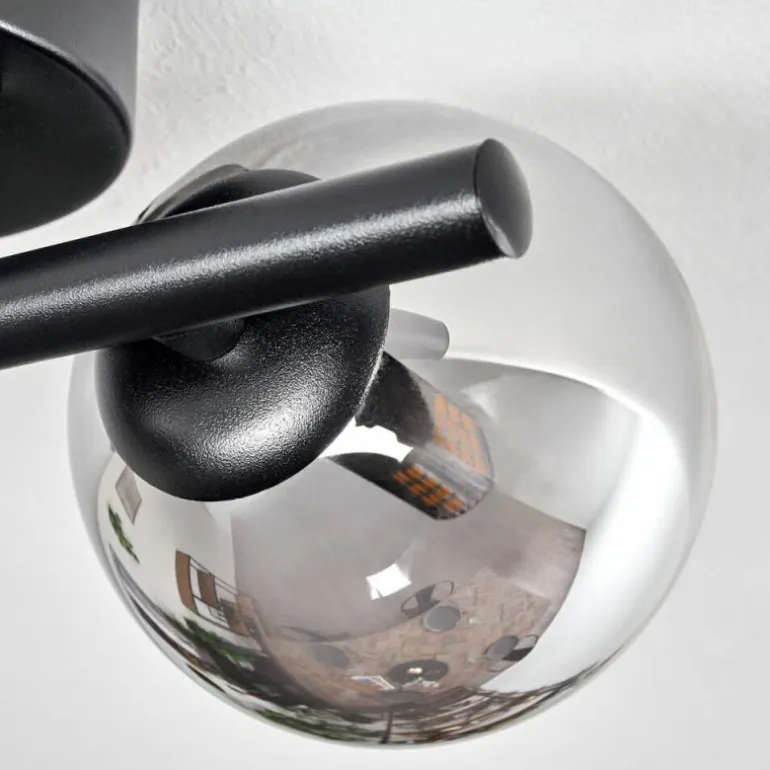 Plafonnier - Verre 10 cm, 12 cm Chehalis Noir, 2 lumières