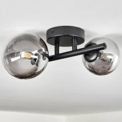 Plafonnier - Verre 10 cm, 12 cm Chehalis Noir, 2 lumières
