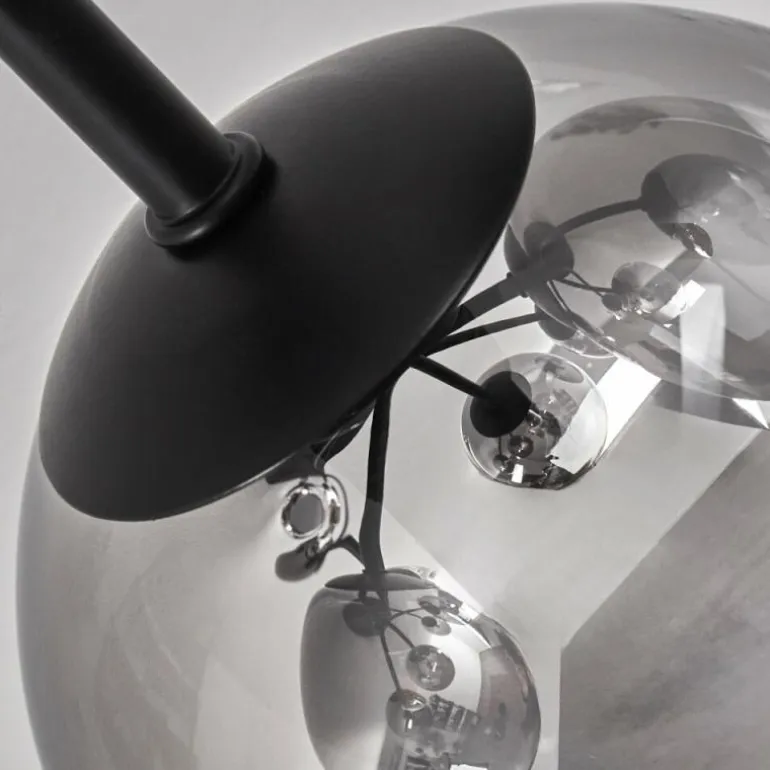 Plafonnier - Verre 12 cm, 15 cm Chehalis Clair, Fumé, 6 lumières