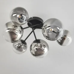 Plafonnier - Verre 12 cm, 15 cm Chehalis Clair, Fumé, 6 lumières