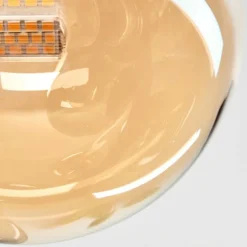 Plafonnier - Verre 10 cm, 12 cm, 15 cm Chehalis Ambre, Fumé, 8 lumières