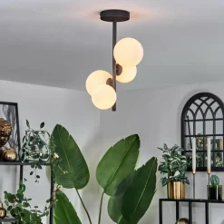 Plafonnier - Verre 10 cm, 12 cm Chehalis Blanc, 4 lumières