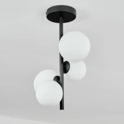 Plafonnier - Verre 10 cm, 12 cm Chehalis Blanc, 4 lumières