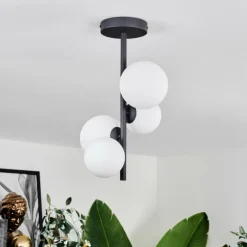 Plafonnier - Verre 10 cm, 12 cm Chehalis Blanc, 4 lumières
