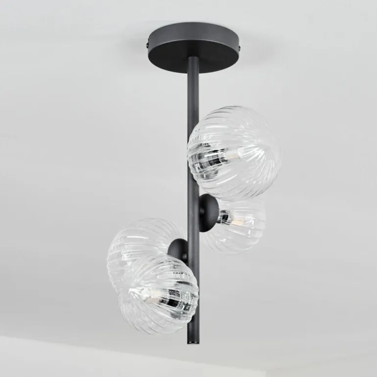 Plafonnier - Verre 10 cm, 12 cm Chehalis Clair, 4 lumières