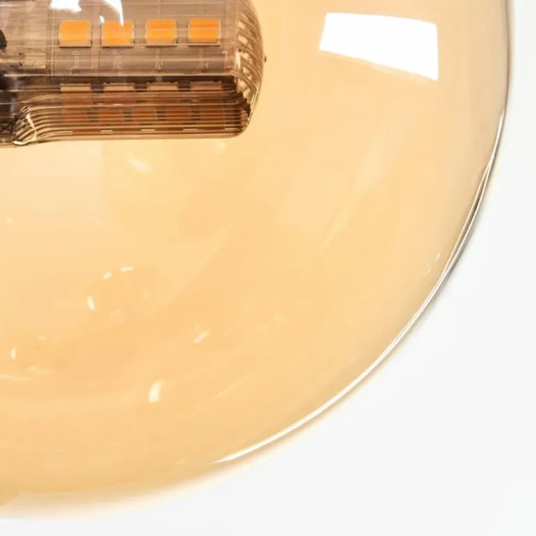 Plafonnier - Verre 10 cm, 12 cm Chehalis Ambre, Fumé, 4 lumières