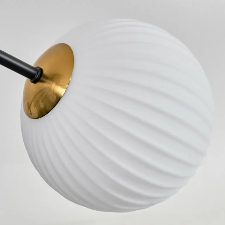 Plafonnier - Verre 12 cm, 15 cm Chehalis Or, Noir, 8 lumières