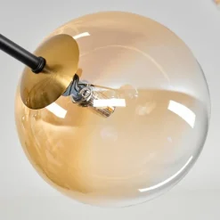 Plafonnier - Verre 12 cm, 15 cm Chehalis Or, Noir, 8 lumières