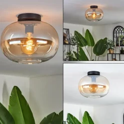 Plafonnier - Verre 30 cm Apedo Ambre, Clair, 1 lumière
