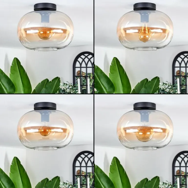 Plafonnier - Verre 30 cm Apedo Ambre, Clair, 1 lumière