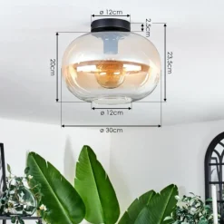 Plafonnier - Verre 30 cm Apedo Ambre, Clair, 1 lumière