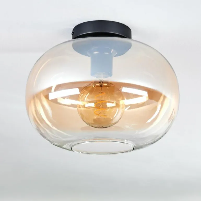 Plafonnier - Verre 30 cm Apedo Ambre, Clair, 1 lumière