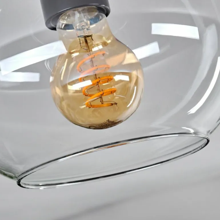 Plafonnier - Verre 20 cm Apedo Or, Noir, 1 lumière