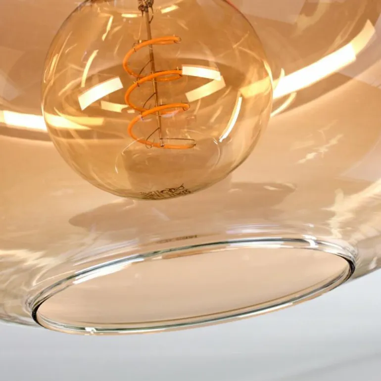 Plafonnier - Verre 30 cm Apedo Or, Noir, 1 lumière