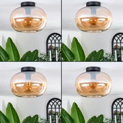 Plafonnier - Verre 30 cm Apedo Ambre, 1 lumière