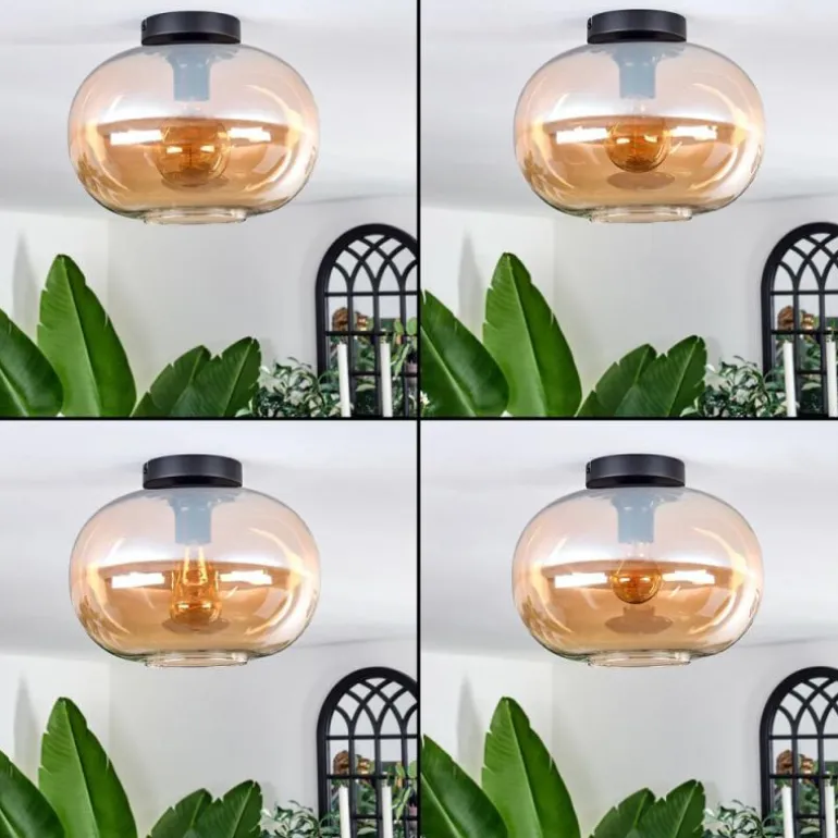 Plafonnier - Verre 30 cm Apedo Ambre, 1 lumière