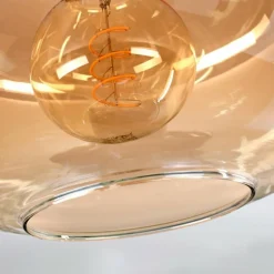 Plafonnier - Verre 30 cm Apedo Ambre, 1 lumière