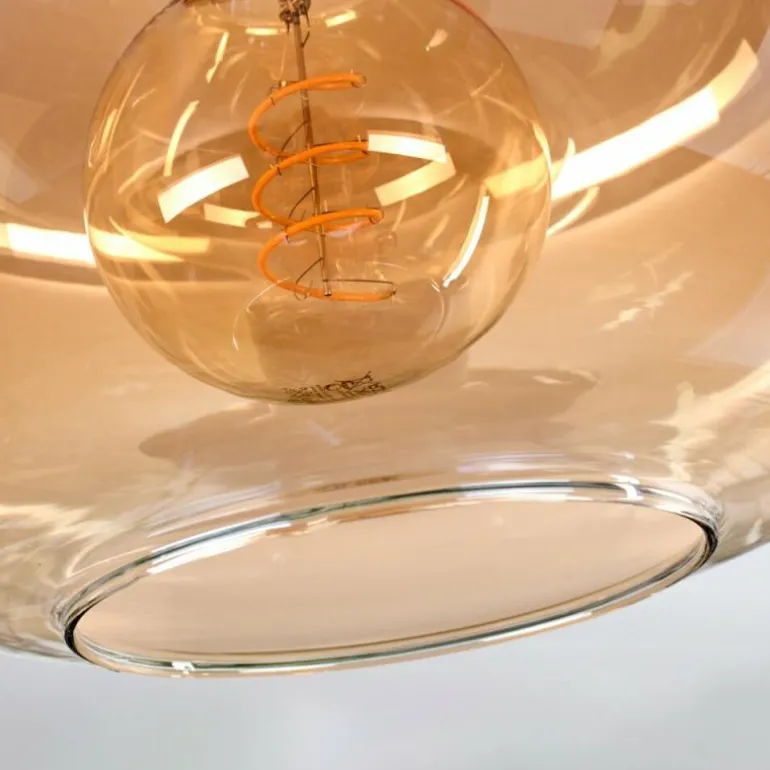 Plafonnier - Verre 30 cm Apedo Ambre, 1 lumière