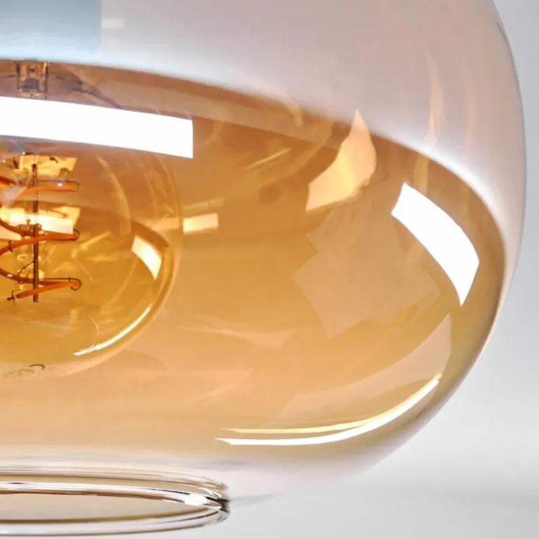 Plafonnier - Verre 30 cm Apedo Ambre, 1 lumière