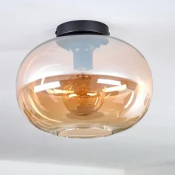 Plafonnier - Verre 30 cm Apedo Ambre, 1 lumière