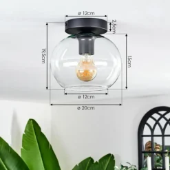 Plafonnier - Verre 20 cm Apedo Clair, 1 lumière