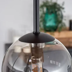 Plafonnier - Verre 12 cm Chehalis Écru, Noir, 5 lumières