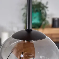 Plafonnier - Verre 12 cm Chehalis Écru, Noir, 5 lumières