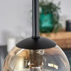 Plafonnier - Verre 10 cm Chehalis Écru, Noir, 5 lumières