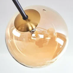 Plafonnier - Verre 15 cm Chehalis Or, Noir, 8 lumières