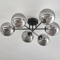 Plafonnier - Verre 15 cm Chehalis Fumé, 6 lumières