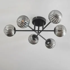 Plafonnier - Verre 10 cm Chehalis Fumé, 6 lumières