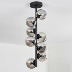 Plafonnier - Verre 10 cm Chehalis Fumé, 8 lumières