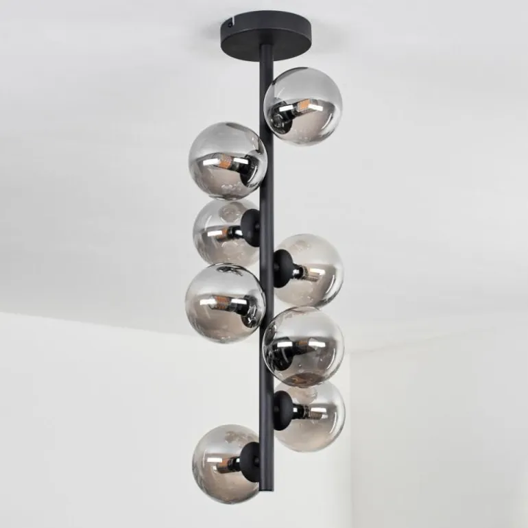 Plafonnier - Verre 10 cm Chehalis Fumé, 8 lumières