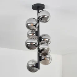 Plafonnier - Verre 12 cm Chehalis Fumé, 8 lumières