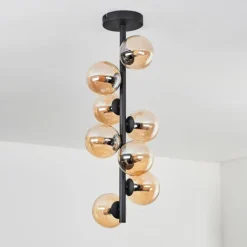 Plafonnier - Verre 10 cm Chehalis Ambre, 8 lumières