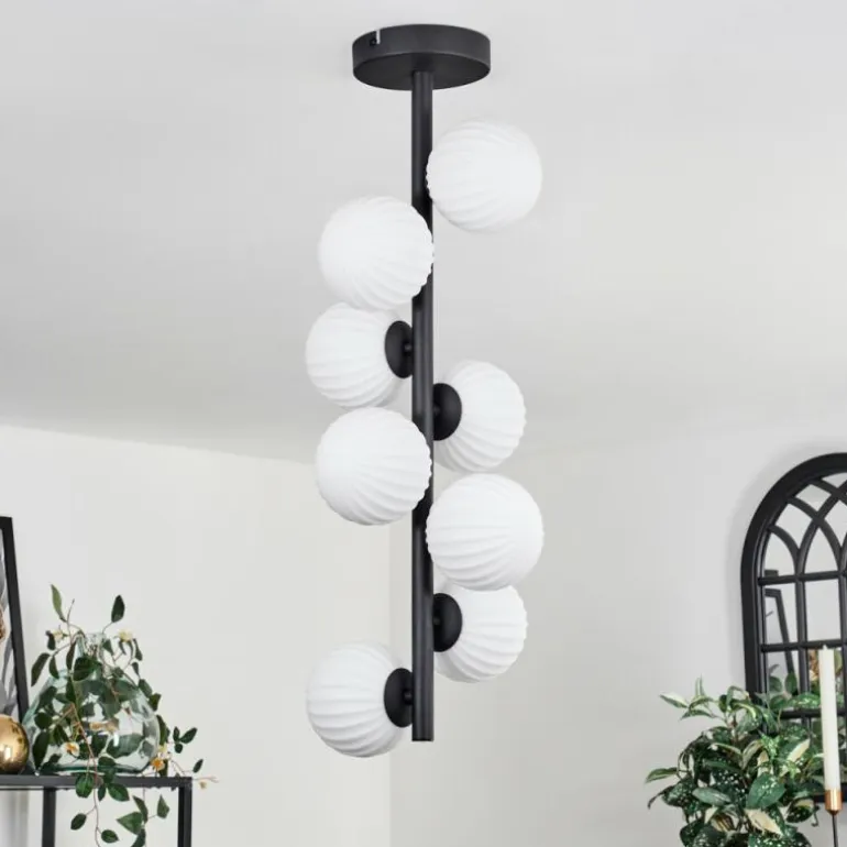 Plafonnier - Verre 10 cm Chehalis Blanc, 8 lumières