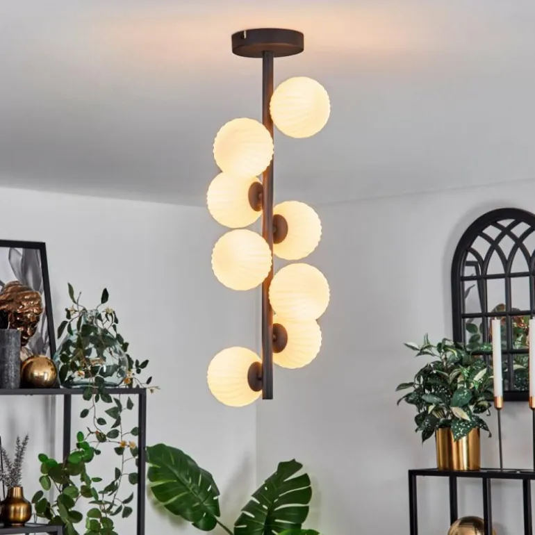 Plafonnier - Verre 10 cm Chehalis Blanc, 8 lumières