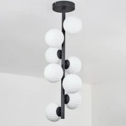 Plafonnier - Verre 10 cm Chehalis Blanc, 8 lumières