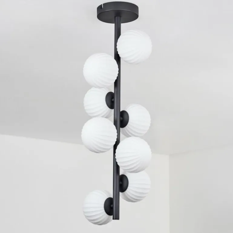 Plafonnier - Verre 10 cm Chehalis Blanc, 8 lumières