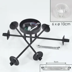Plafonnier - Verre 10 cm Chehalis Clair, 6 lumières