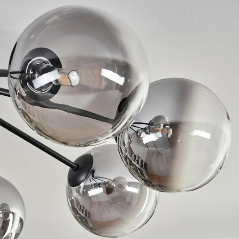 Plafonnier - Verre 15 cm Chehalis Noir, 8 lumières