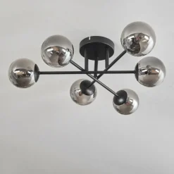 Plafonnier - Verre 10 cm Chehalis Fumé, 6 lumières