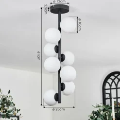 Plafonnier - Verre 10 cm Chehalis Blanc, 8 lumières